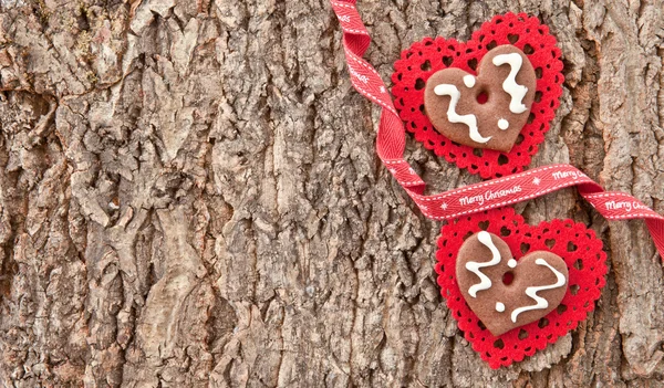 Rustic background with christmas decorations — Stock Photo, Image