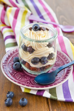 katmanlı tatlı taze yaban mersini ile