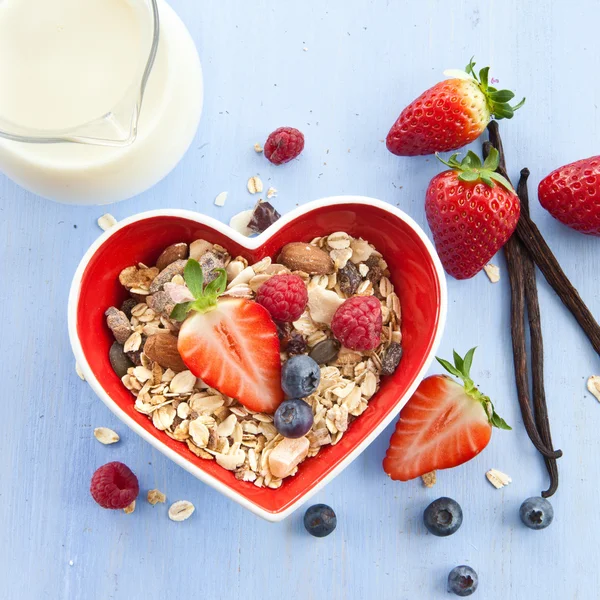 Muesli with fresh berries — Stock Photo, Image