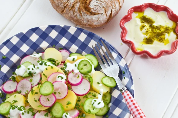 Ensalada de patata con pepino fresco — Foto de Stock