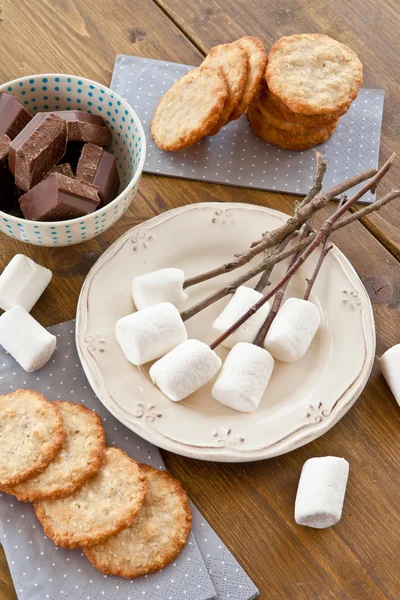 Marshmallows to be toasted — Stock Photo, Image