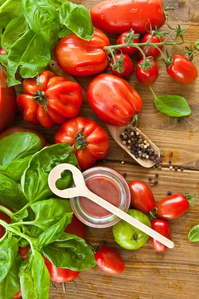 Zelfgemaakte tomatensaus — Stockfoto