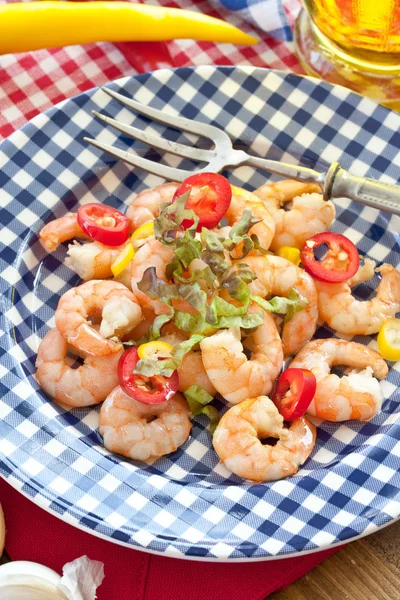 Camarones al ajo con chiles — Foto de Stock