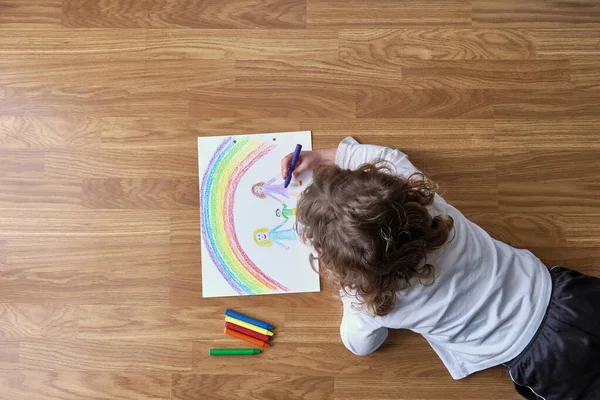 Creative child drawing LGBT picture — Stock Photo, Image