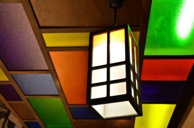 Colorful lamp on ceiling inJapanese style clipart