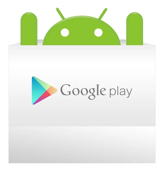 Android se objevují od google play vaku — Stockový vektor