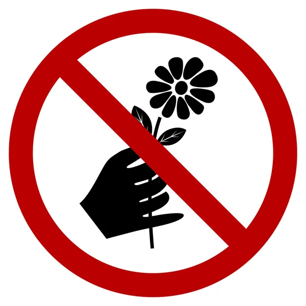 No elija el signo de la flor — Vector de stock