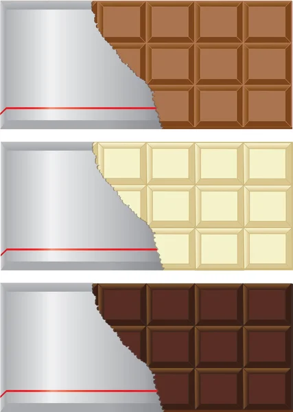 Chocolate bar collection — Stock Vector