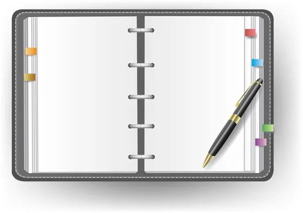Γραφείο ημερολόγιο καμία γραμμή με ένα στυλό — Διανυσματικό Αρχείο