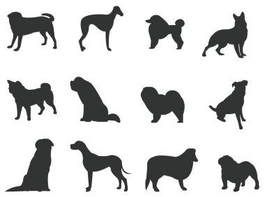 siluet köpekler tarafından vektör oluşturmak
