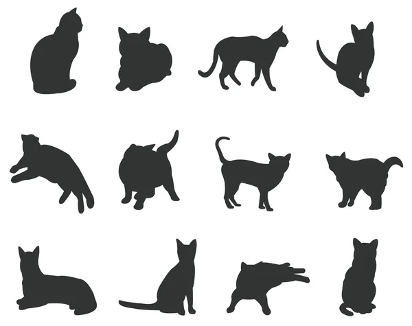 Sady silueta kočky, vytvořit vektor — Stockový vektor