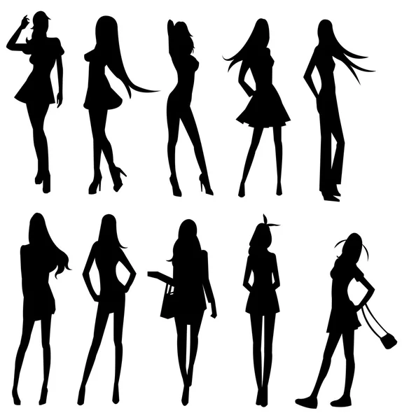 Ensembles de filles sexy gang, créer par vecteur — Image vectorielle