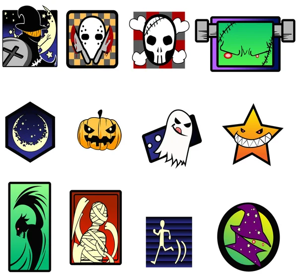Причудливый и экстремальный набор символов Хэллоуина — стоковый вектор