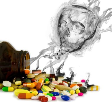Danger from drugs (isolated) clipart