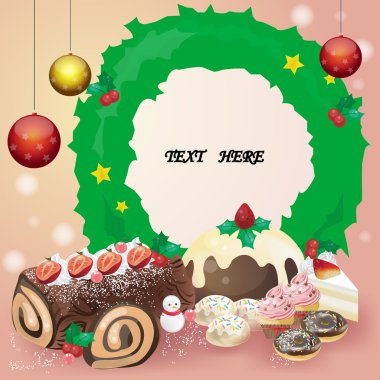 Noel tatlısı kartı veya Not defteri