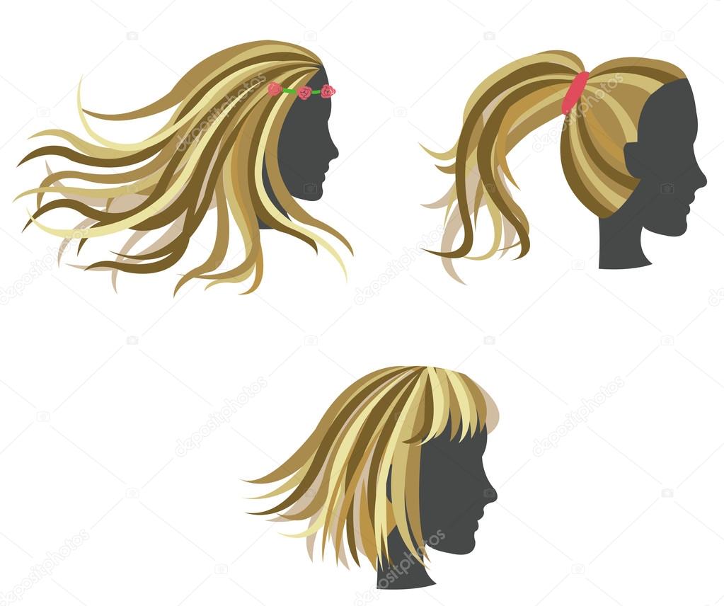 Golden woman hair model on dummies