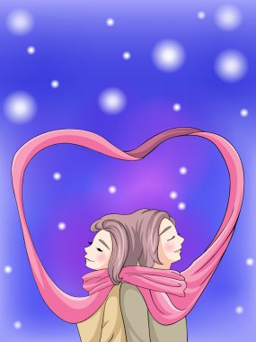 hoş bir çift bağ kış sahne