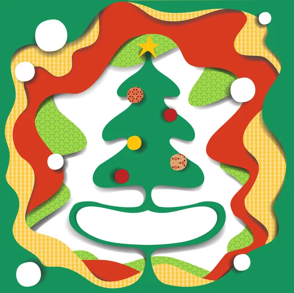 Vánoční strom v díře! (lze umístit text do prázdného prostoru) — Stockový vektor