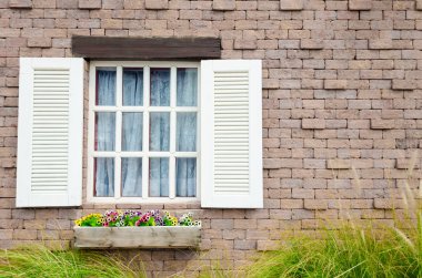 Vintage ve Avrupa tarzı bina eski tuğla