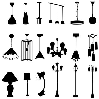 Sets of silhouette lamps, create by vector clipart