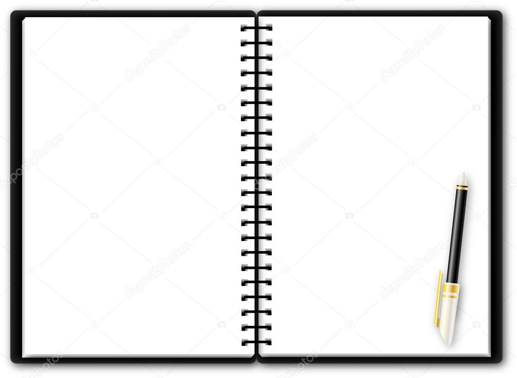 Usable notepad background with ballpoint pen, create by vector