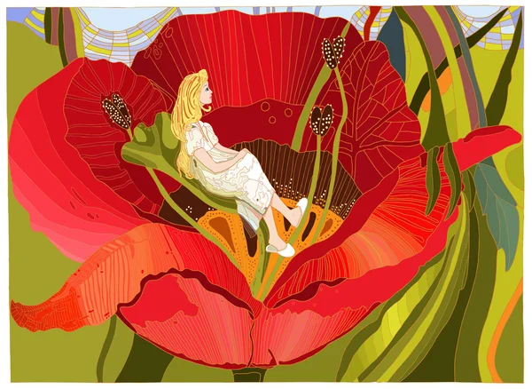 Thumbelina — Stock Vector