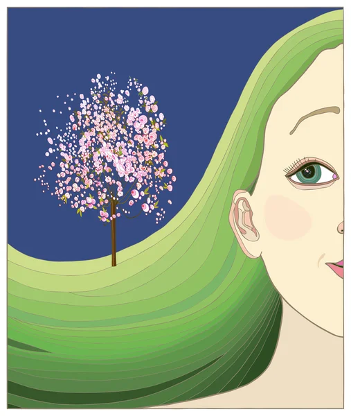 Lady Spring — Stock Vector