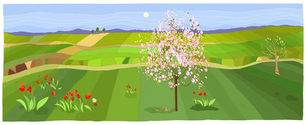Spring Landscape — Stock Vector