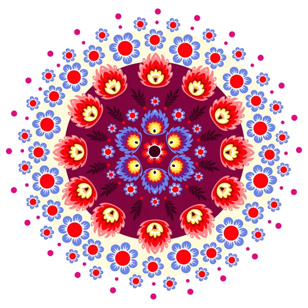 Rosette folklorique Cinq — Image vectorielle