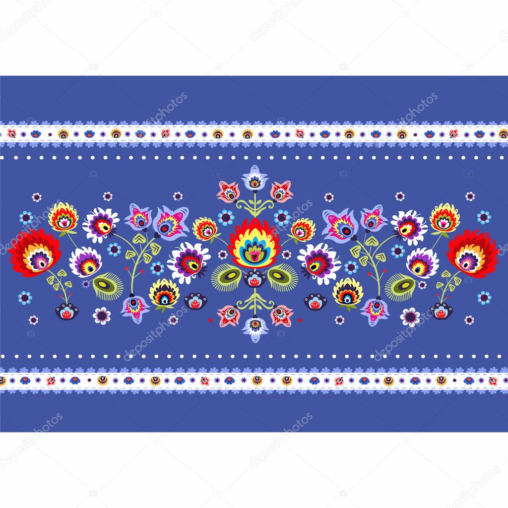 Folk pattern with flower