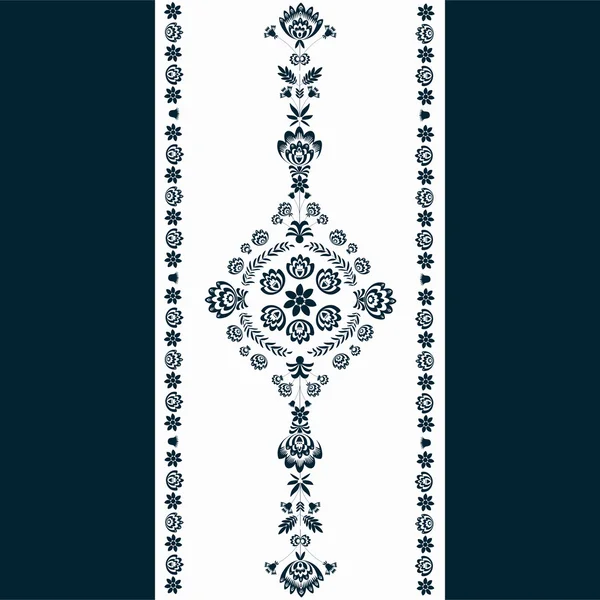 Polish folk pattern - navy blue — Stock Vector