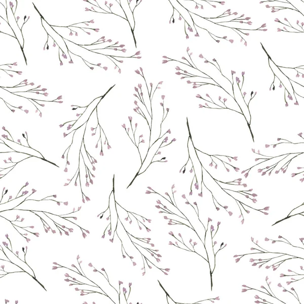 Naadloos patroon met met de hand geschilderde aquarelbloemen. Leuk ontwerp voor de zomer textiel ontwerp, plakboek papier, decoraties. Bloemen naadloos patroon. — Stockfoto
