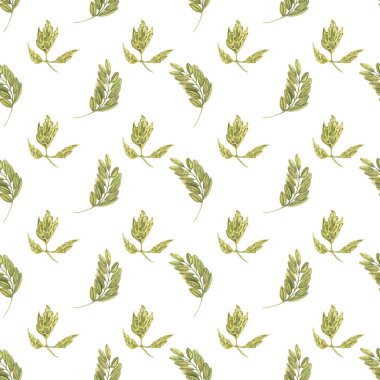 Sulu yeşil ağaç yapraklarının dikişsiz deseni