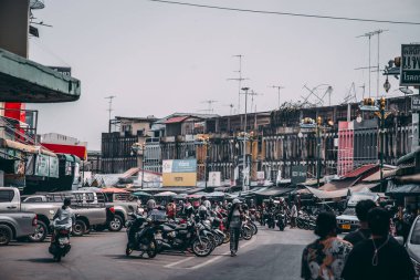 Maeklong Tren Pazarı, Talad Rom Hub, Ratchaburi, Tayland
