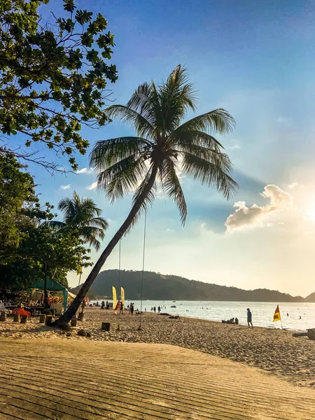 Sunset view in Patong beach in Phuket Province, Thailand — стокове фото