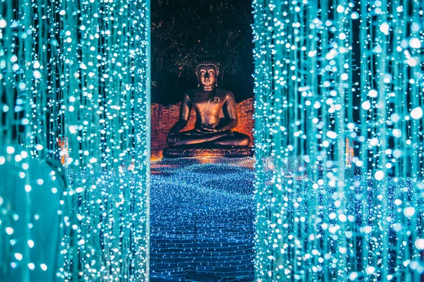 Buddhist tradition light festival in Ratchaburi, Nasatta, Thailand — 스톡 사진