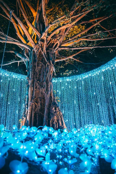 Buddhist tradition light festival in Ratchaburi, Nasatta, Thailand — Zdjęcie stockowe