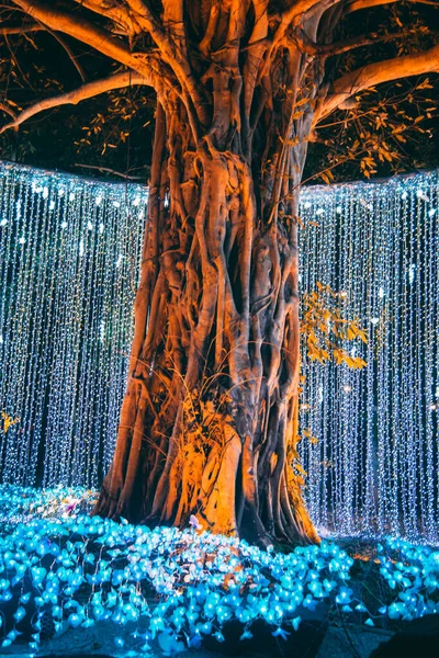 Buddhist tradition light festival in Ratchaburi, Nasatta, Thailand — Zdjęcie stockowe