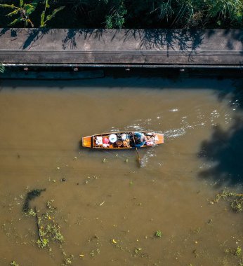 Damnoen Floating Market during covid in Ratchaburi province, Thailand
