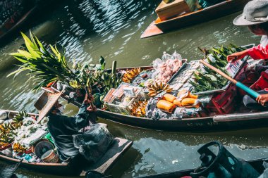 Damnoen Floating Market during covid in Ratchaburi province, Thailand