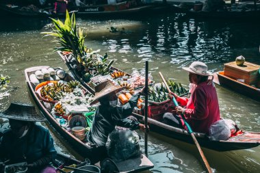Damnoen Floating Market during covid in Ratchaburi province, Thailand