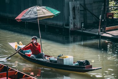 Damnoen Floating Market during covid in Ratchaburi province, Thailand