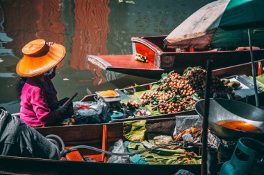 Damnoen Floating Market during covid in Ratchaburi province, Thailand