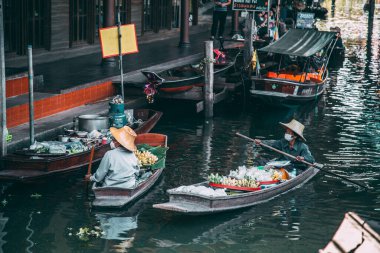 Damnoen Floating Market during covid in Ratchaburi province, Thailand