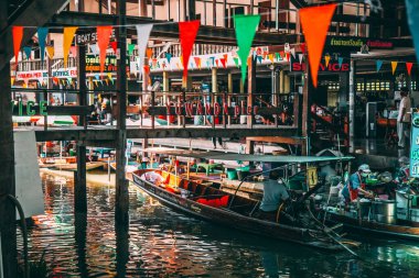 Damnoen Floating Market during covid in Ratchaburi province, Thailand