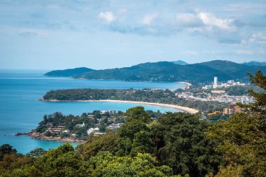 Aerial view of Kata and Kata Noi beach in Phuket province, in Thailand
