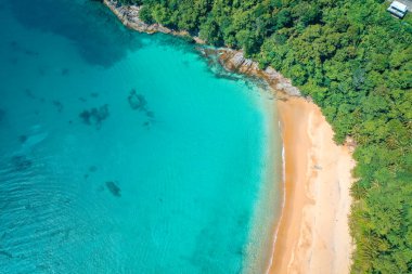 Aerial view of Laem Singh beach in Phuket, Thailand