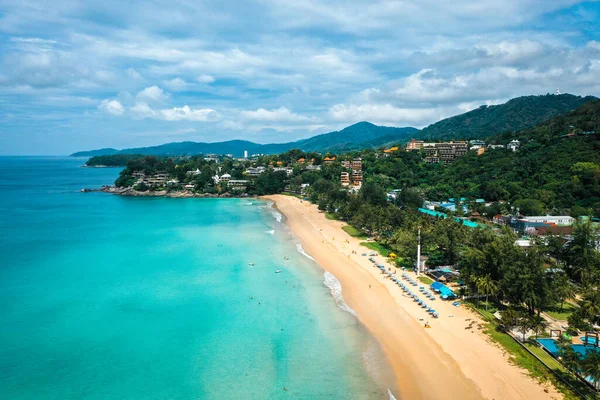 Aerial view of Kata and Kata Noi beach in Phuket province, in Thailand — Foto de Stock