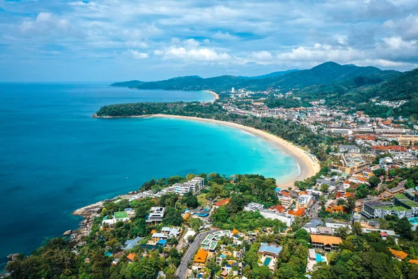 Aerial view of Kata and Kata Noi beach in Phuket province, in Thailand —  Fotos de Stock