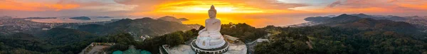 Aerial view of Big Buddha viewpoint at sunset in Phuket province, Thailand — Stock Photo, Image